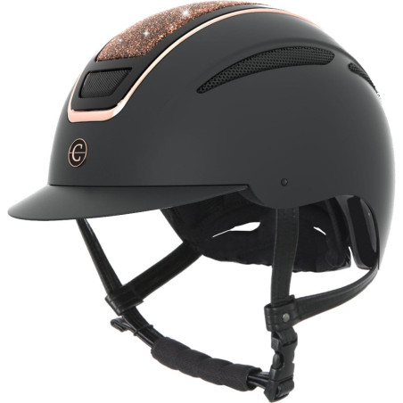 Kask jeździecki Covalliero Elite czarny Rose Gold