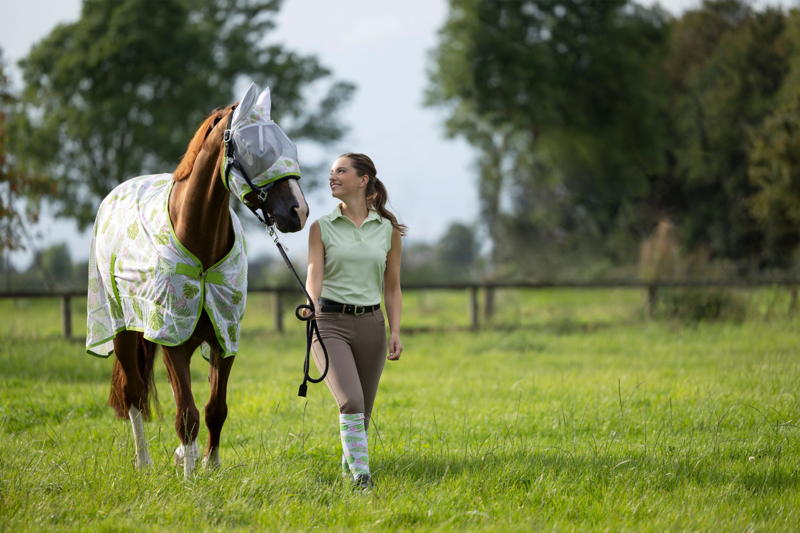 Koszulka polo HKM Catherine pistacja S