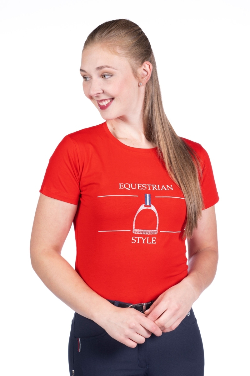 T-shirt HKM Equine Sports czerwony XS