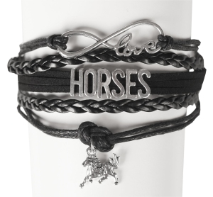 Bransoletka skórzana Love Horses