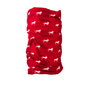Komin wielofunkcyjny czerwony w białe koniki