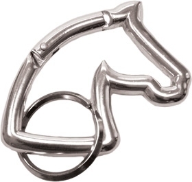 Brelok karabińczyk końska głowa srebrny