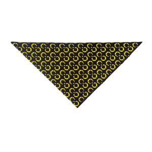 Chusta trójkątna czarna w złote podkowy