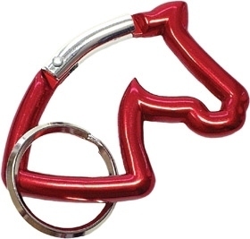 Brelok karabińczyk końska głowa czerwony
