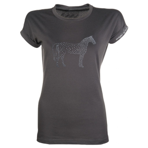 Koszulka HKM Crystal Horse szara L
