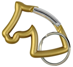 Brelok karabińczyk końska głowa złoty